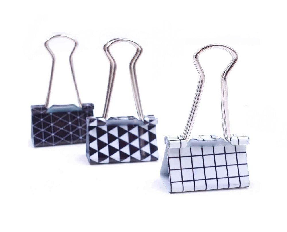 07432 Broche para hojas en set por 6 unidades blanco y negro - Imagen 1
