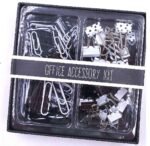 Set Broche Manitos y Clips para hojas blanco y negro