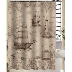 Cortina de baño Poliester Impermeable Barco