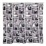 Cortina de baño Poliester Impermeable Marilyn Monroe Blanco y Negro
