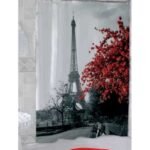 Cortina de baño Poliester Impermeable Torre Eiffel Gris