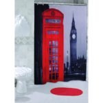 Cortina de baño Poliester Impermeable sin ganchos Londres