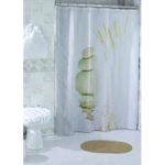 Cortina de baño Poliester Impermeable sin ganchos Piedras