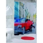 Cortina de baño Poliester Impermeable sin ganchos Auto