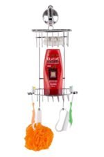 Estante Cromado doble para baño con sopapa