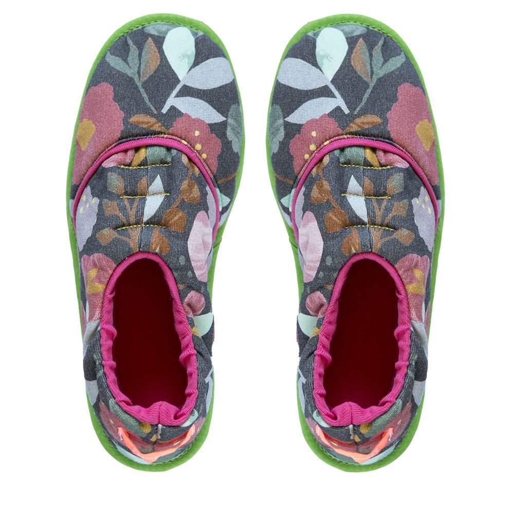 01080FLOPETROLEO Pantuflas Floripondias Abrigadas Con Suela De Goma - Imagen 1