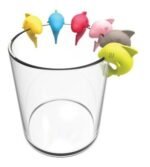 Identificadores de Copas Vasos con Forma de Tiburón , set x 6 unidades