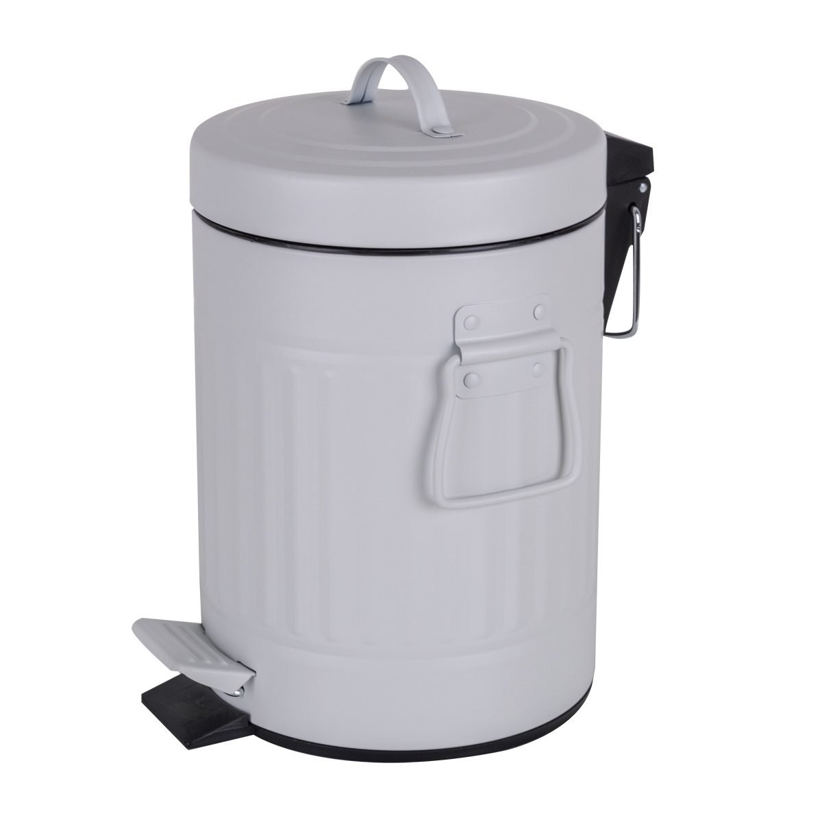 01712TRABLA Cesto Basura Tacho Vintage Blanco 4 Litros Con Tapa - Imagen 1