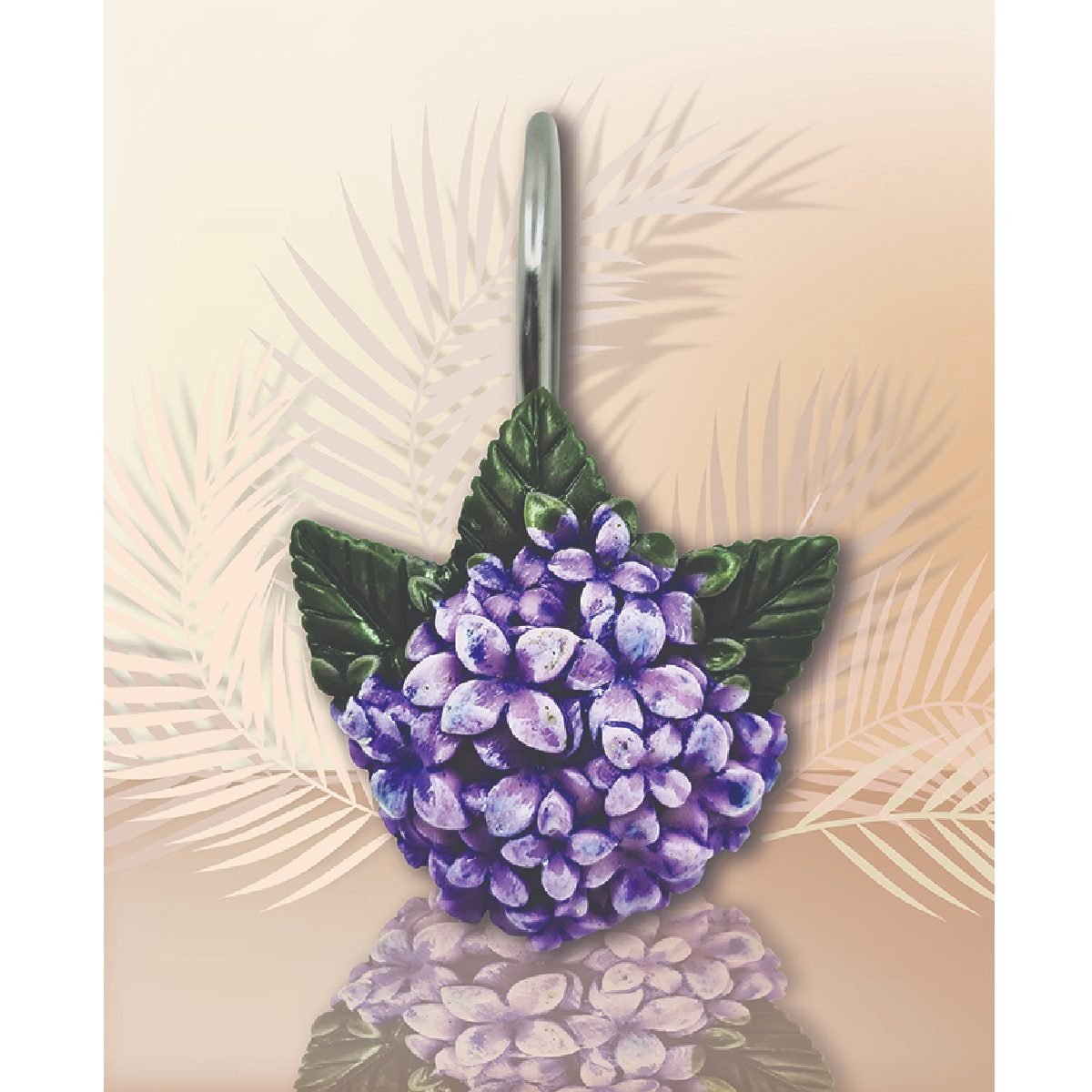 03211FLOVIO Ganchos para cortina de baño Flores Violetas - Imagen 1