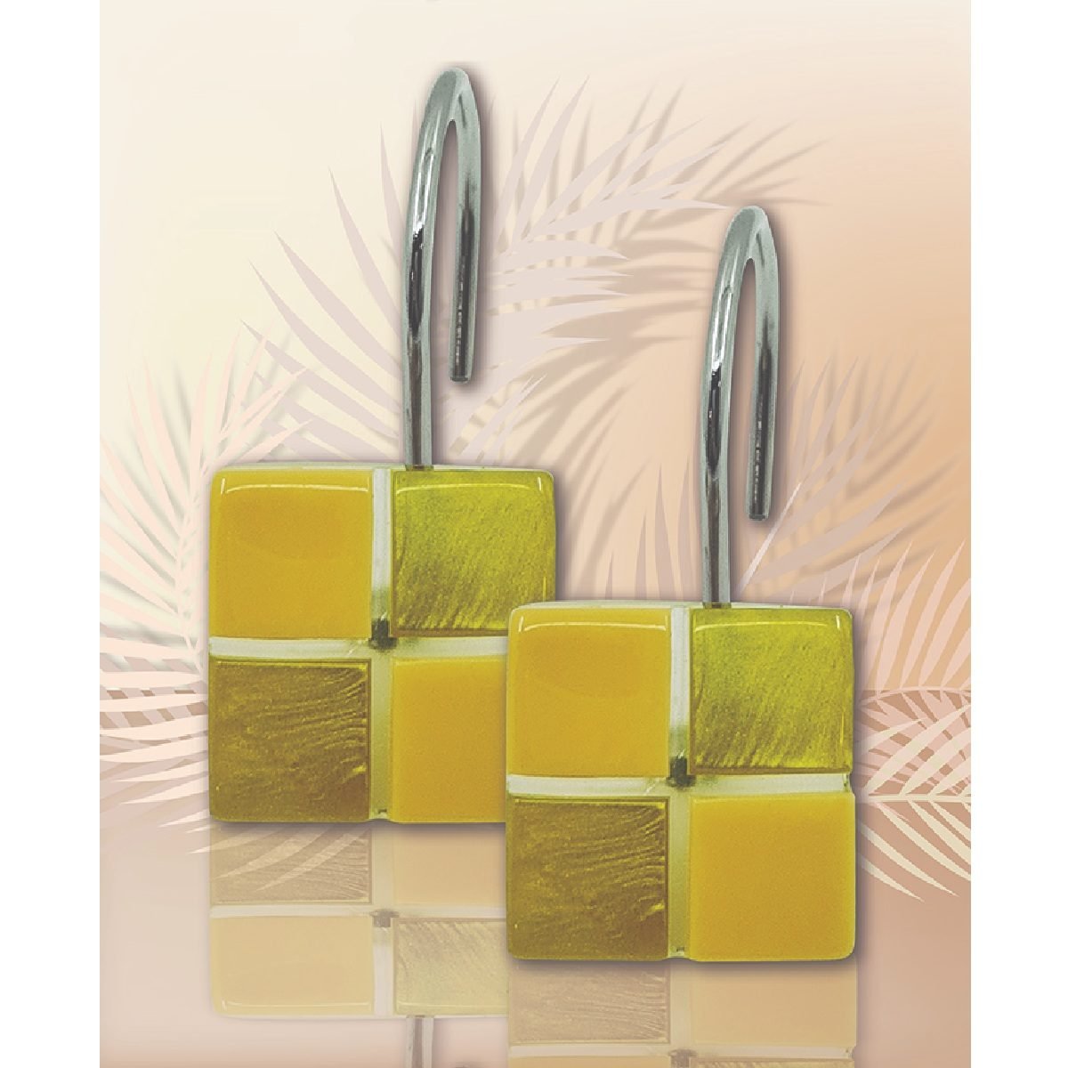 03211VENBEI Ganchos para cortina de baño Venecitas Verdes - Imagen 1
