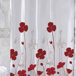 Cortina de baño Flores Rojas