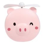 Ventilador Espejo Cerdito con Luz Recargable