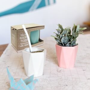 Mate / Maceta de cerámica Origami