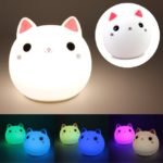 Luz de noche lámpara velador varios colores LED "Gatito" - Imagen 2