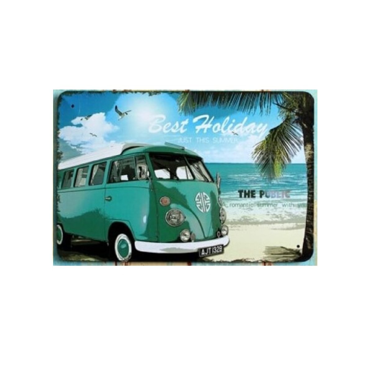 01503VAN Cartel chapa van vintage retro 30 X 20 - Imagen 1