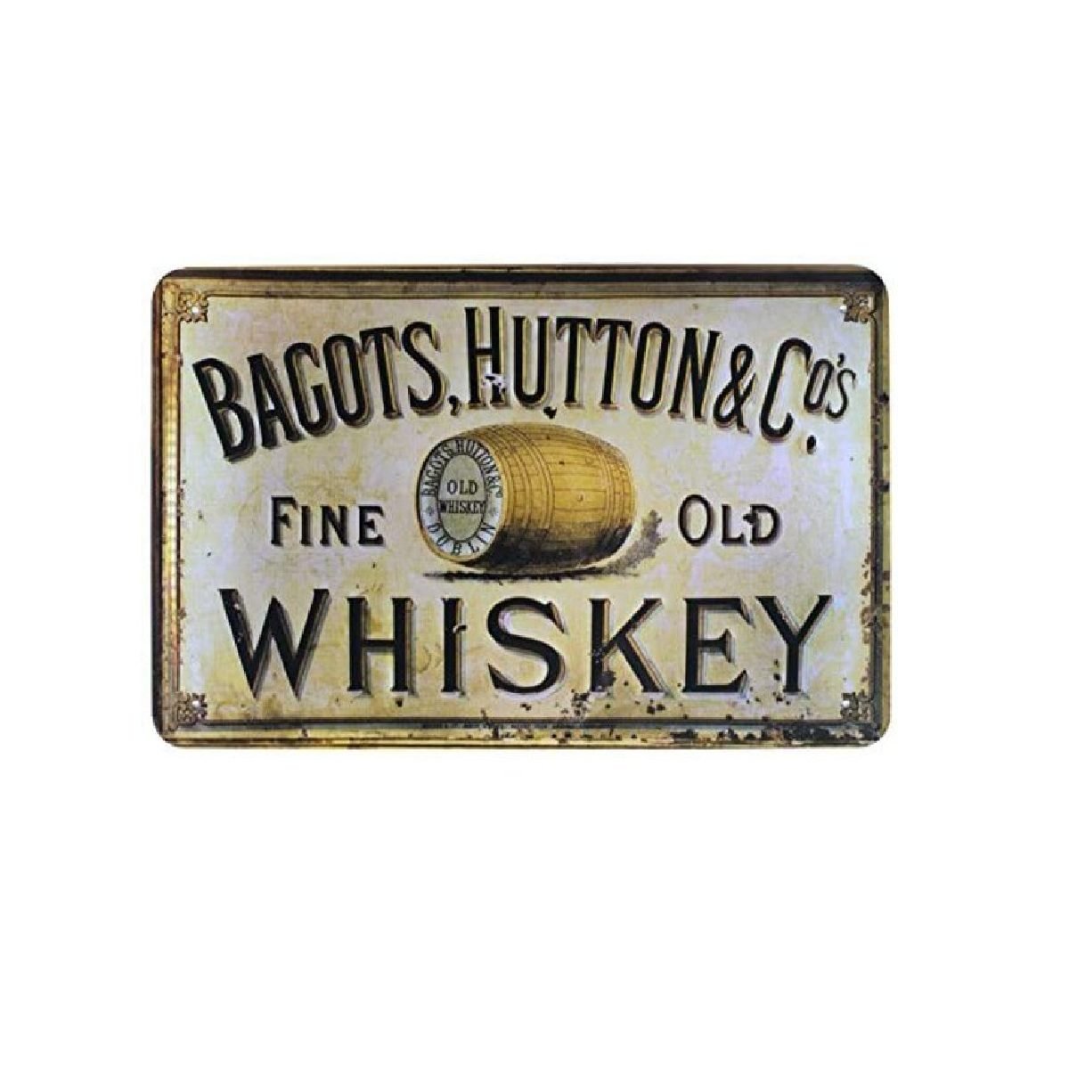 01503WHY Cartel chapa whiskey vintage retro 30 X 20 - Imagen 1