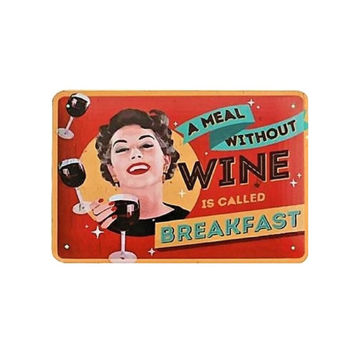 01503WIN Cartel chapa wine vintage retro 30 X 20 - Imagen 1