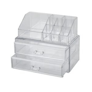 Organizador acrilico porta cosmetico maquillaje 2 cajones