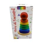 Torre de encastre didactico multicolor de madera - Imagen 2
