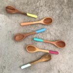 Cucharitas de madera kit X3 Mijo pintadas a mano - Imagen 3