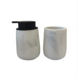 Dispenser para jabón liquido símil mármol ceramica - Imagen 2