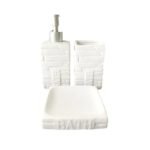 Set de baño X 3 Bath Piedras Blanco Ceramica
