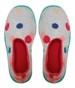 Pantuflas floripondias de invierno para mujer motas de color - Imagen 6