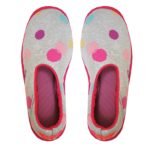 Pantuflas floripondias de invierno para mujer motas de color - Imagen 4