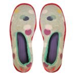 Pantuflas floripondias de invierno para mujer motas de color