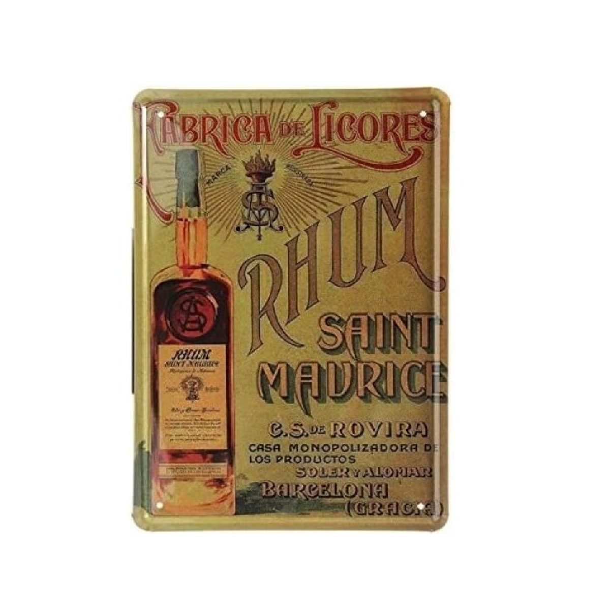 RHUM Cartel chapa rhum vintage retro 20 X 30 - Imagen 1