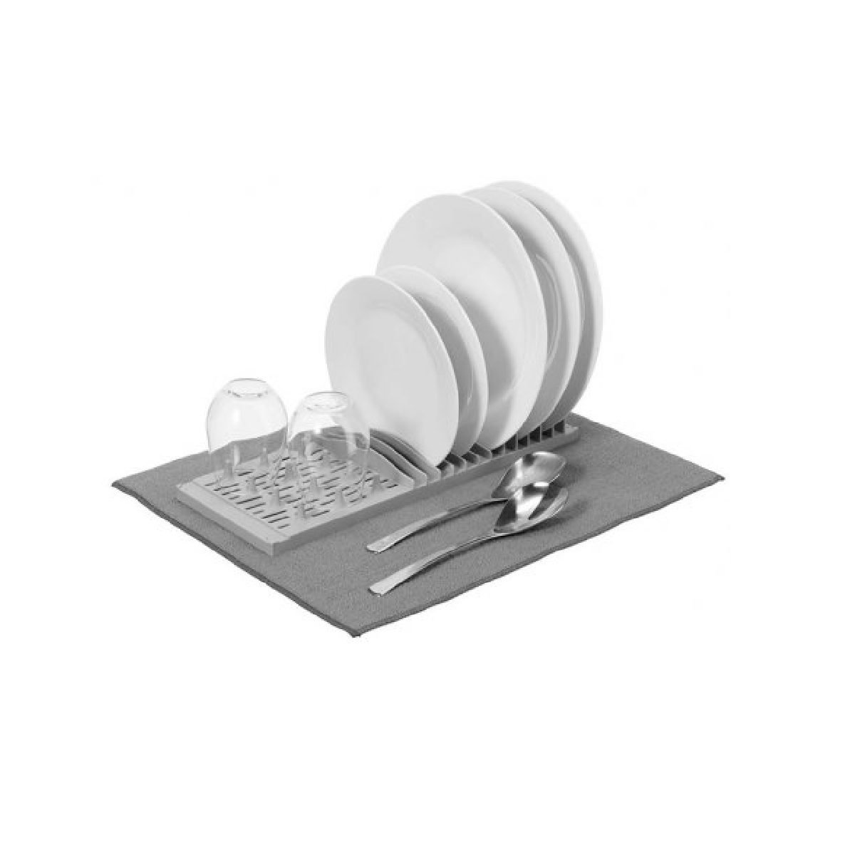 02641 Escurridor de platos vajilla vasos con paño de microfibra - Imagen 1