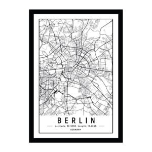 Cuadro plano de la ciudad de "Berlin" 30 x 40