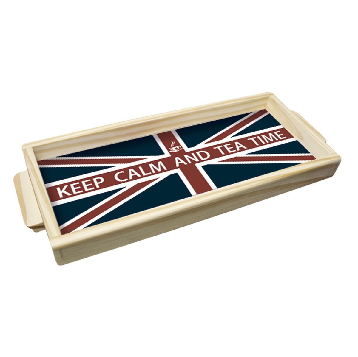 536-5 Bandeja desayunadora de madera "keep calm bandera" - Imagen 1