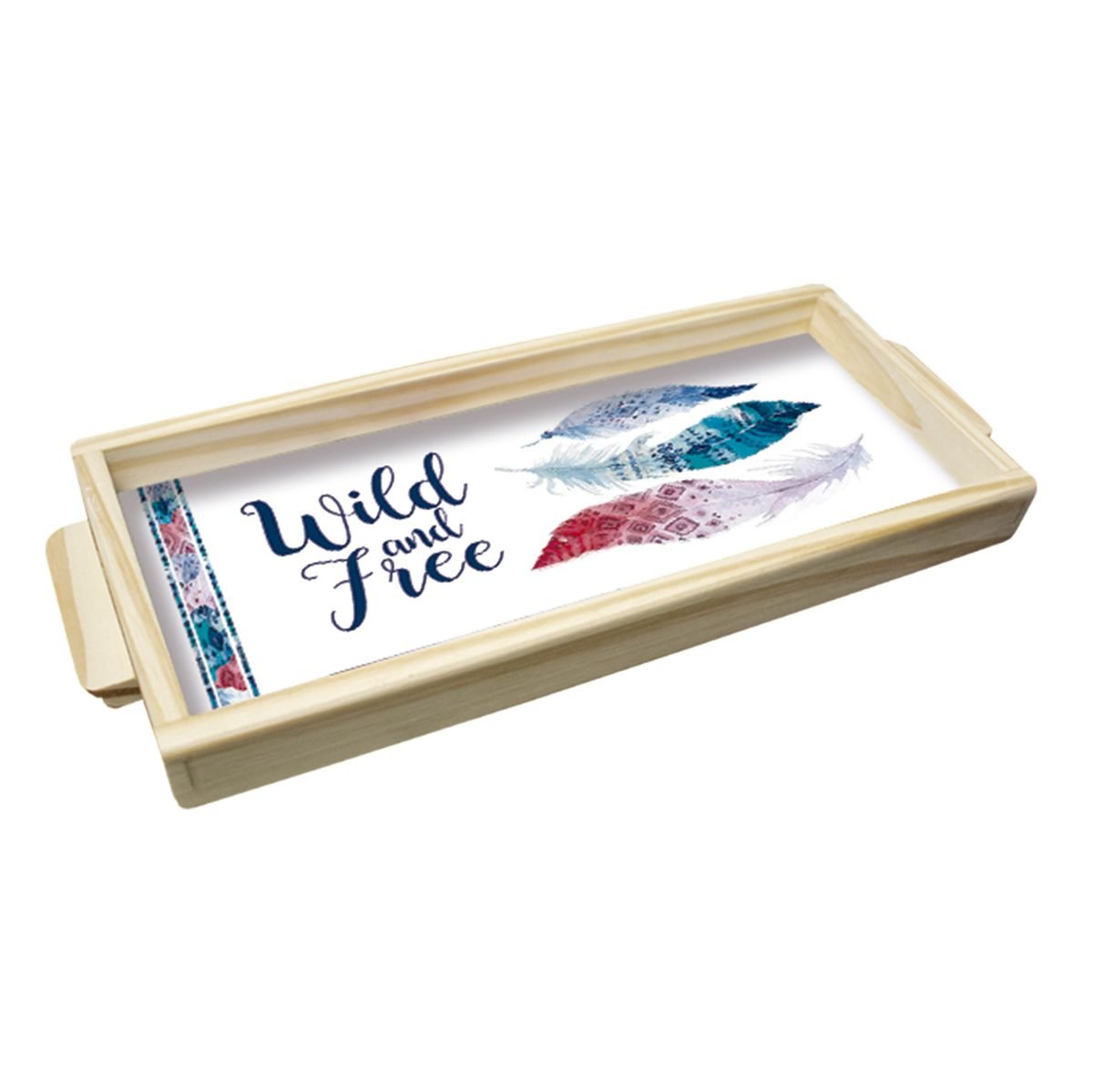 536-6 Bandeja desayunadora de madera "Plumas" - Imagen 1