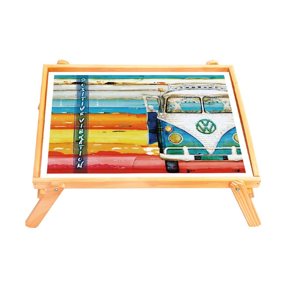 542-4 Bandeja desayunadora de madera con patas "camioneta multicolor" - Imagen 1