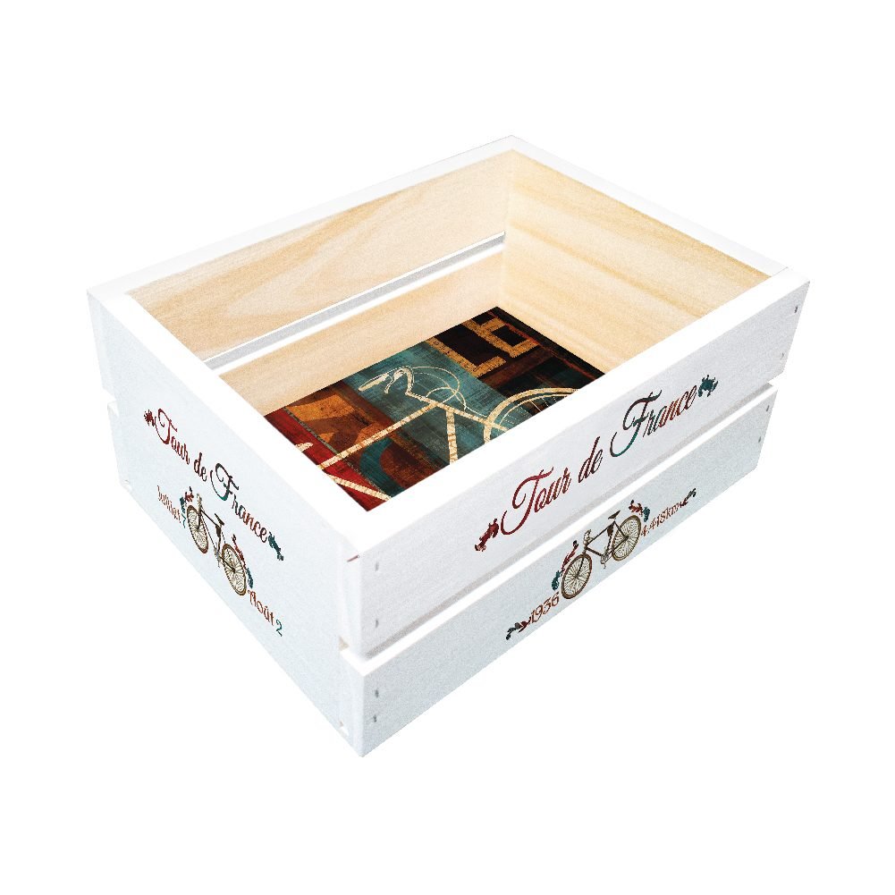 563-2 Cajon de madera 2 tablas vintage "bici" - Imagen 1
