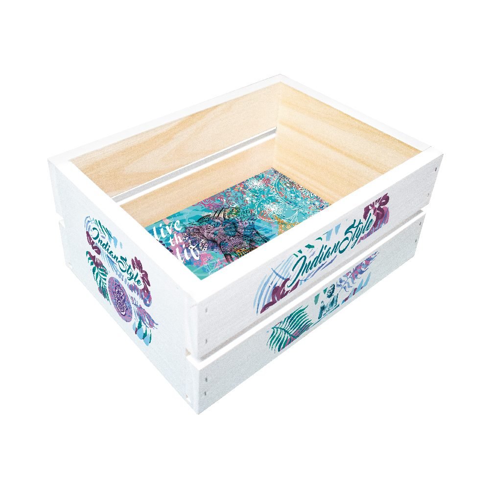 563-3 Cajon de madera 2 tablas vintage "elefante" - Imagen 1