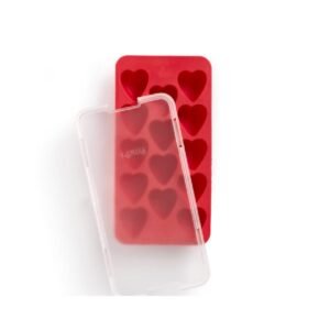 Cubetera hielera con tapa forma corazon