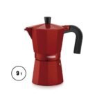 Cafetera Moka Vitro Noir color fresa 9 pocillos