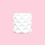 Maceta de ceramica cilindro textura origami - Imagen 3
