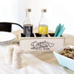 Organizador de cocina porta utensillos de madera rustico 3 divisiones - Imagen 4