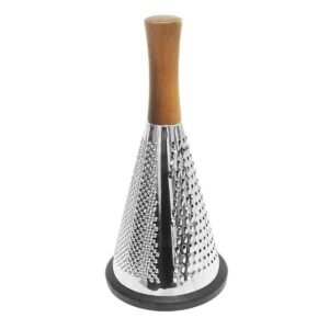 Rallador de queso Acero Inox. conico con mango de madera