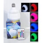 Lampara led rgb foco parlante bluetooth control remoto