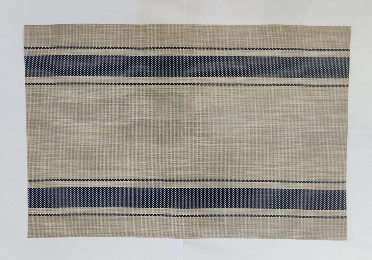 03468AZUBEI Individual rectangular azul y beige - Imagen 1
