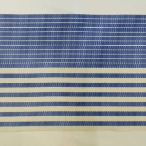 Individual rectangular azul y blanco