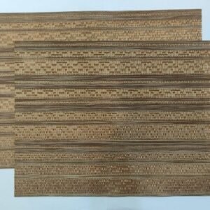 Individual rectangular marron y dorado