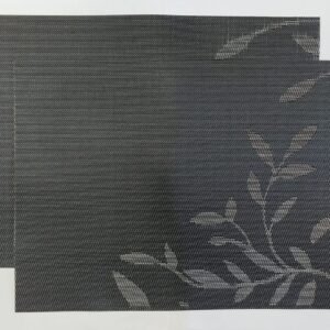 Individual rectangular gris con flor