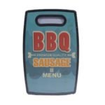 Tabla plastica para picar vintage estampada bbq sausage