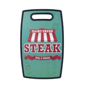Tabla plastica para picar vintage estampada steak