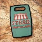 Tabla plastica para picar vintage estampada steak - Imagen 3